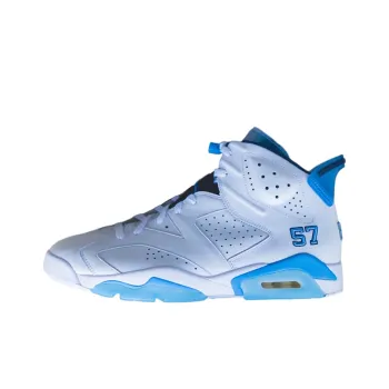 Jordan Air Jordan 6 'UNC Champions' PE Slip Resistant High Top Vintage Basketball Shoes Men's White Blue