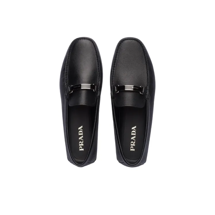 PRADA Logo Plaque Loafers-3