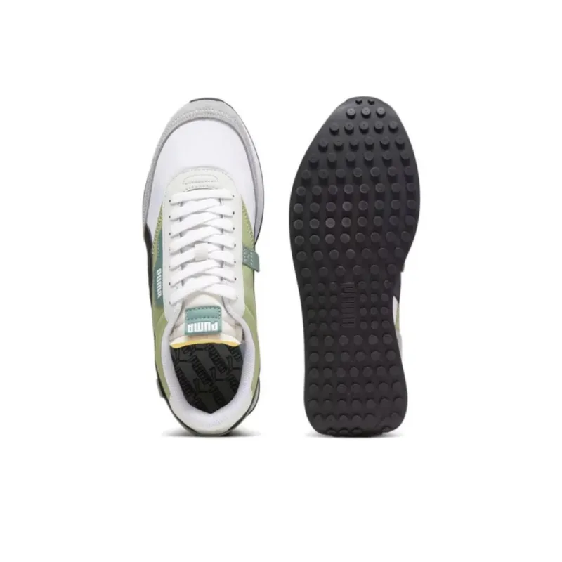 PUMA Future Rider Play On Wear-Resistant Low-Top Casual Shoes Men's White Green-3