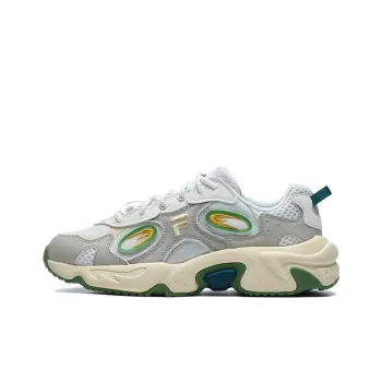 FILA FUSION Raccoon Cushioning Anti Slip And Wear Resistant Breathable Rebound Low Top Casual Shoes Men's White Green