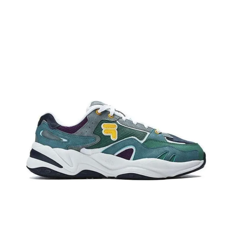 FILA FUSION Flash Cushioned Slip-Resistant Low-Top Running Shoes Men's Blue Gray-1
