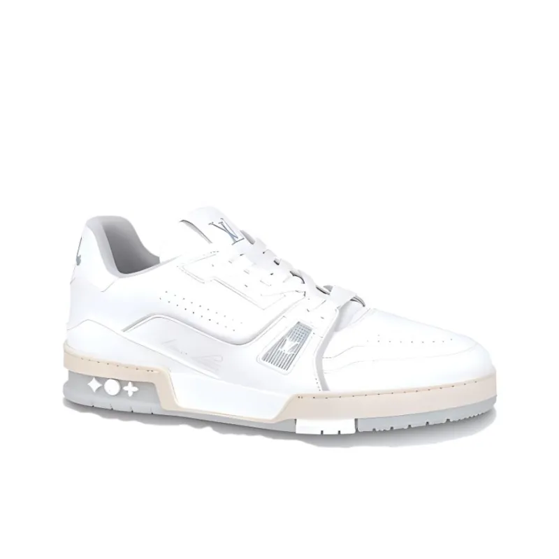 LOUIS VUITTON Trainer White Grey Signature-1