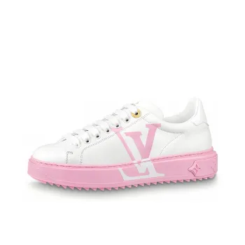 LOUIS VUITTON Time Out Low Top Stylish Skateboarding Shoes Women's White Pink