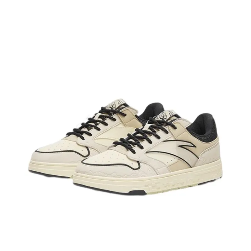 SUZHOU MUSEUM x Anta Street Naughty Slip Resistant Cushioning Abrasion Resistant Low Top Skateboard Shoes Beige Gray-2