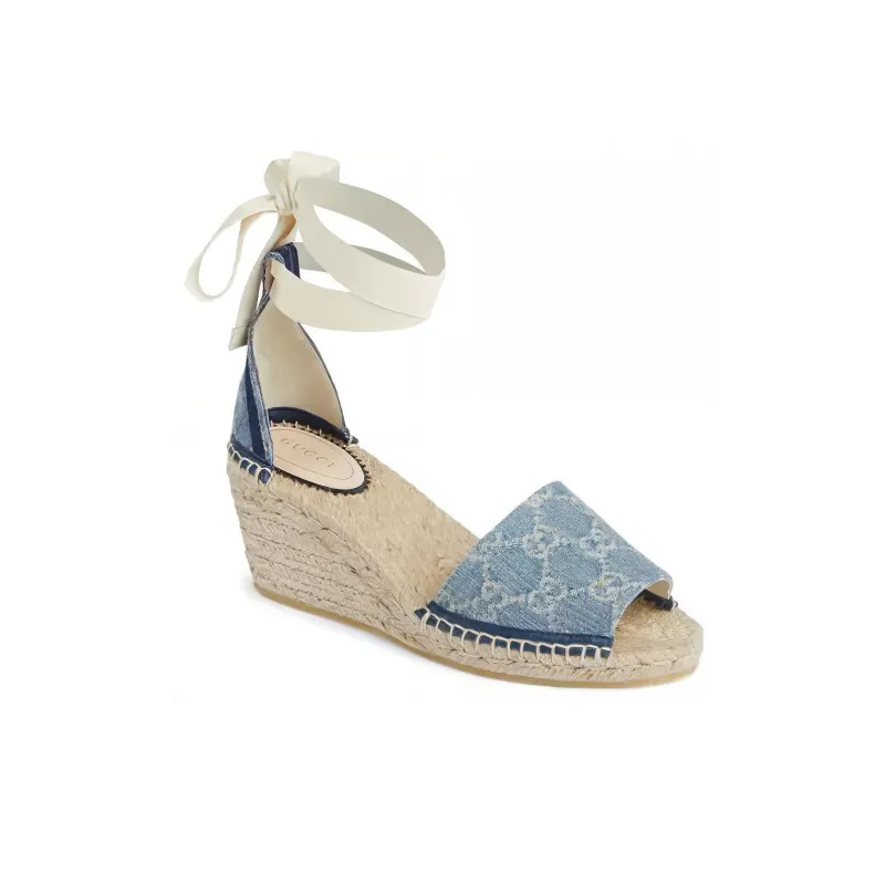 GUCCI One Strap Sandals Women's Blue-3