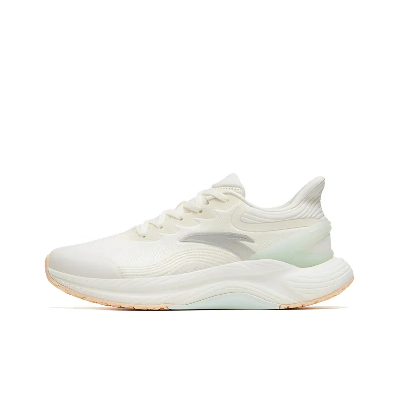 Anta Gen 3.0 Lite Cushioning, Slip Resistant, And Abrasion Resistant Low Top Running Shoes Women's Ivory White-0