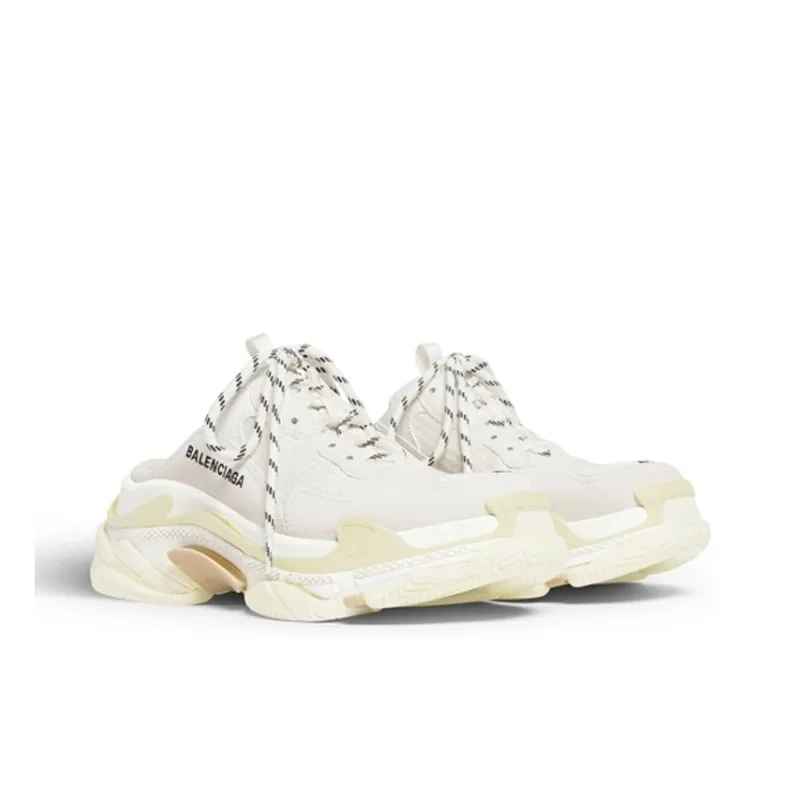 Balenciaga Triple S Mules 'White Double Foam And Mesh'-2