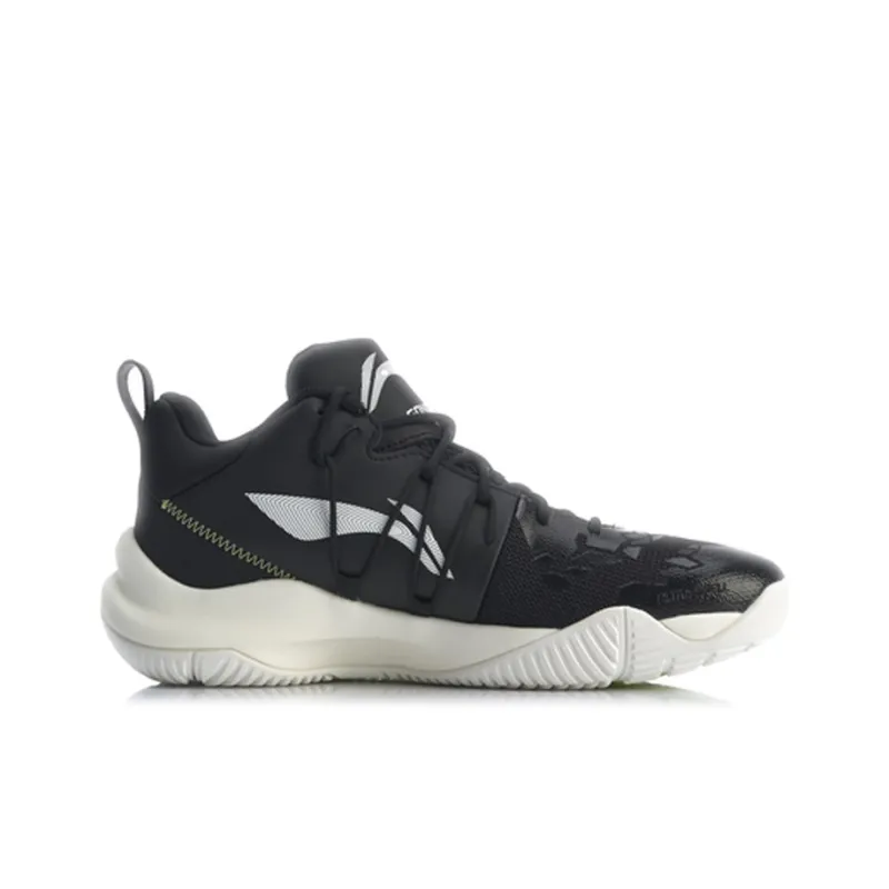 LiNing Sonic 8 Team Cushioning Anti Slip And Wear Resistant Mid Top Basketball Shoes Men's Black-1