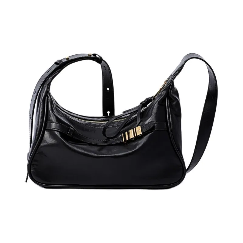 FION Cow Leather Crossbody Bag, Shoulder Bag Regular Women's Black-2