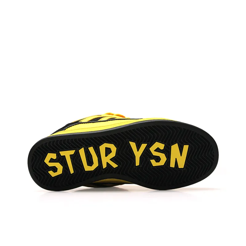 STUR YSN Wear resistant And Lightweight Low Top Skateboard Shoes Unisex Yellow Black-4
