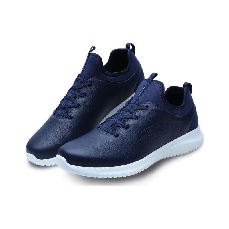 Skechers Elite Fle Cushioning Anti-Slip And Wear-Resistant Low-Top Casual Shoes Men's Navy-2