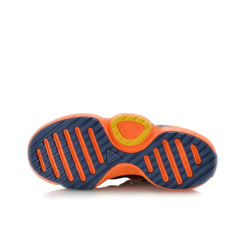 LiNing Reburn EZ Fit Coverage High Top Vintage Basketball Shoes Men's Blue Orange-4