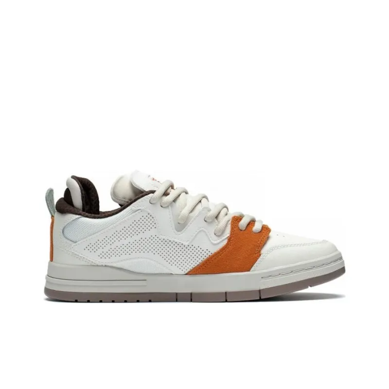 LiNing Wei Wu PRO Abrasion Resistant Breathable Low Top Skateboard Shoes Men's White Orange-1