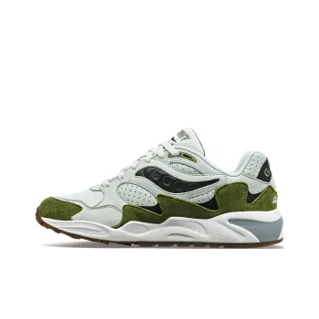 Saucony Grid Shadow 2 Cushioning, Wear Resistant Low Top Casual Shoes Unisex White Green