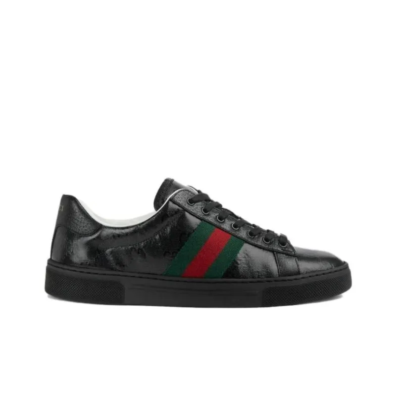 GUCCI Ace Gg Crystal Canvas Black Women's-1