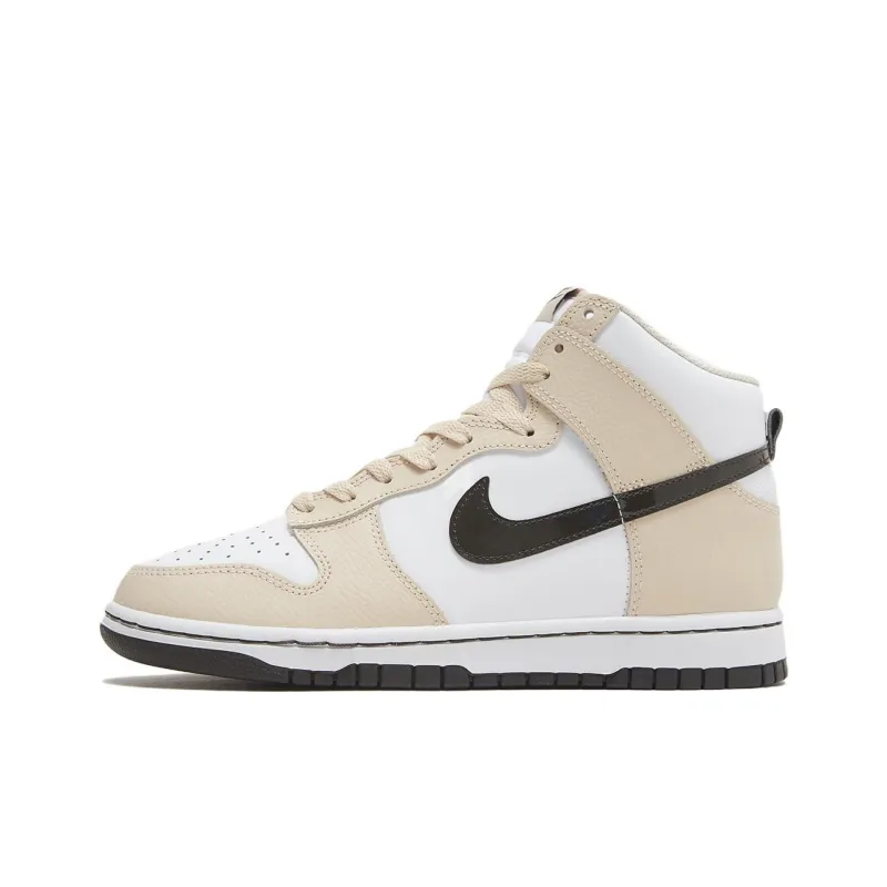 Nike Dunk High White Sanddrift Brown Women's-0