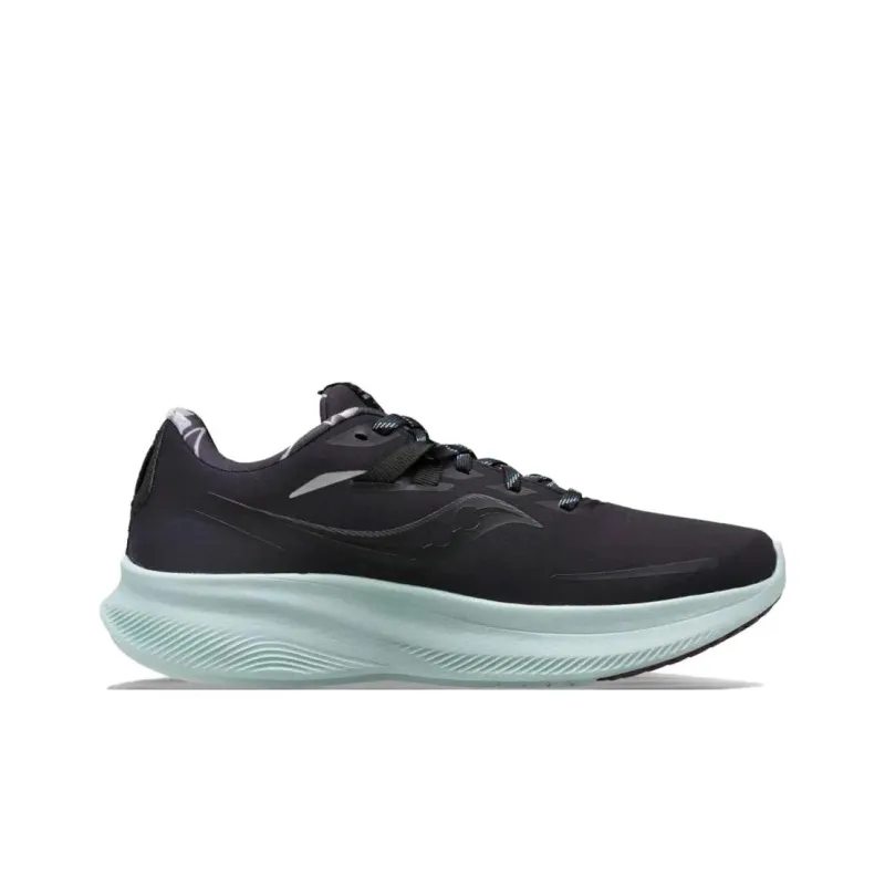 Saucony Ride 15 Cushioned Anti Slip Wear Resistant Breathable Lightweight Low Top Casual Running Shoes Men's Black-1