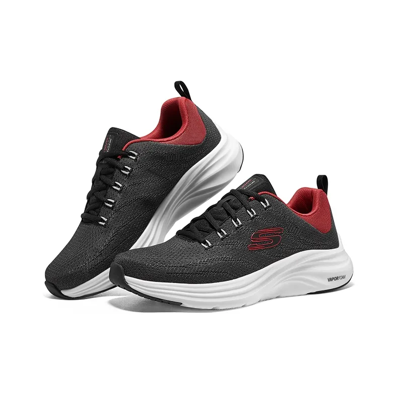 Skechers Vapor Foam Cloud Trace Anti Slip Wear Resistant Low Top Casual Shoes Men's Black Red-3