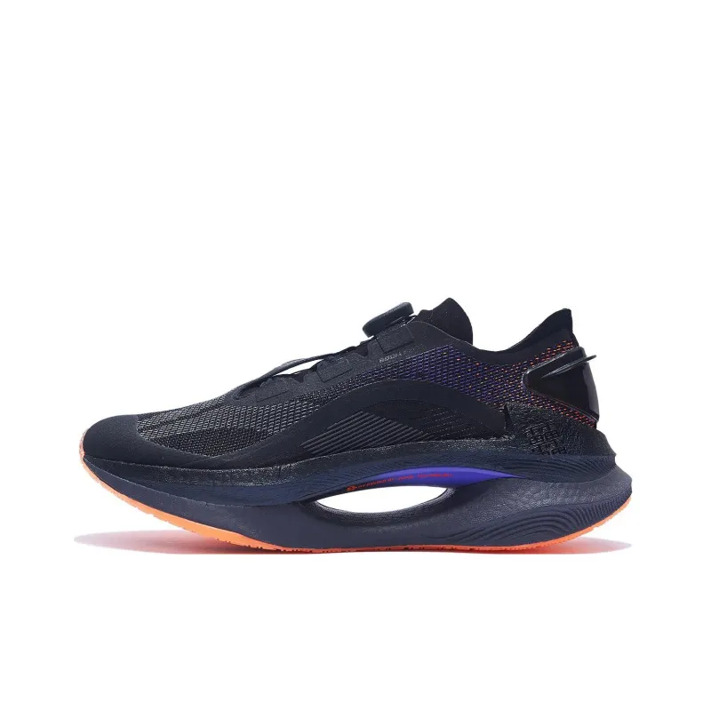 LiNing Jueying 䨻 Cushioned Slip Resistant Breathable Rebound Low Top Running Shoes Black Purple-0
