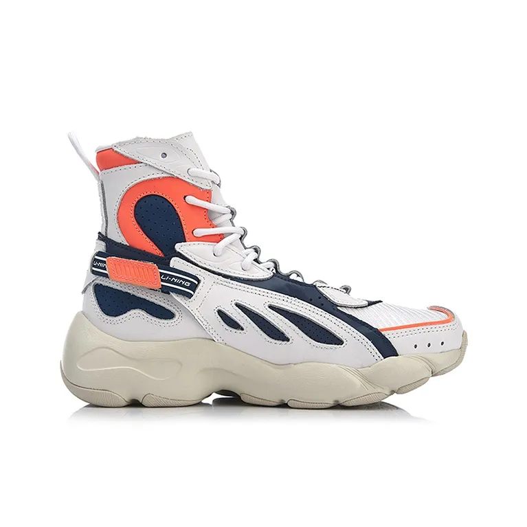 X girl x LiNing Butterfly Slip Resistant High Top Chunky Sneakers Women's Blue White-1