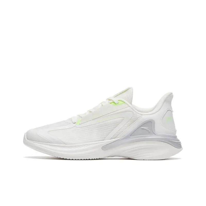 Anta City Cushioned Slip-Resistant Abrasion-Resistant Low-Top Running Shoes Men's White Green-0