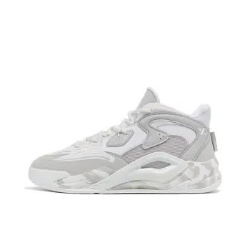 XTEP Anti Slip Wear Resistant Low Top Sports Casual Shoes Gray White