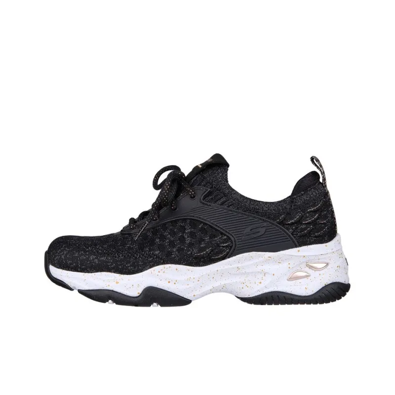 Skechers D'LITES 4.0 Cushioning Anti-Slip And Wear-Resistant Low-Top Casual Shoes Women's Black Gold-0