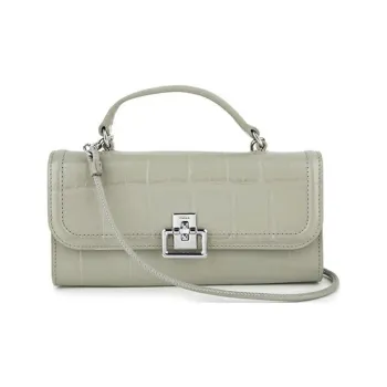 Furla Villa Leather Crossbody One Shoulder Wallet Mini Women's Gray