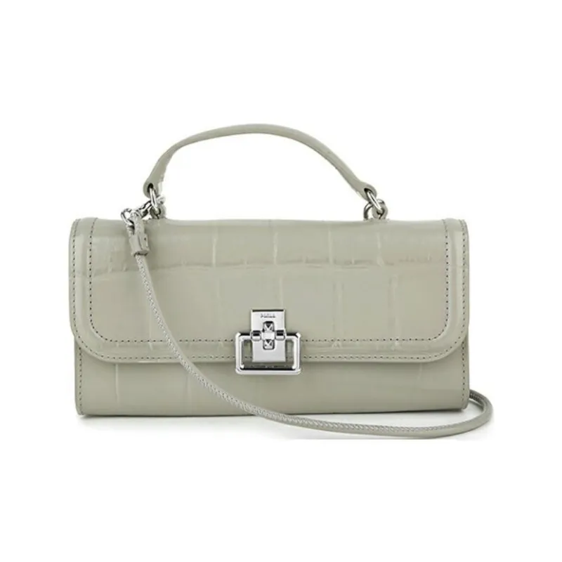Furla Villa Leather Crossbody One Shoulder Wallet Mini Women's Gray-0