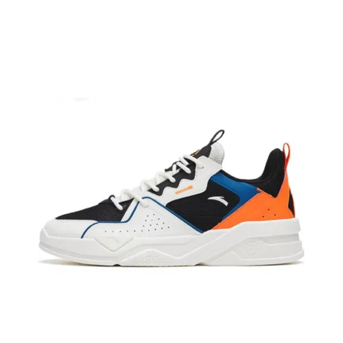 ANTA G6 Skateboard Shoes Men Low-Top Black/White/Orange