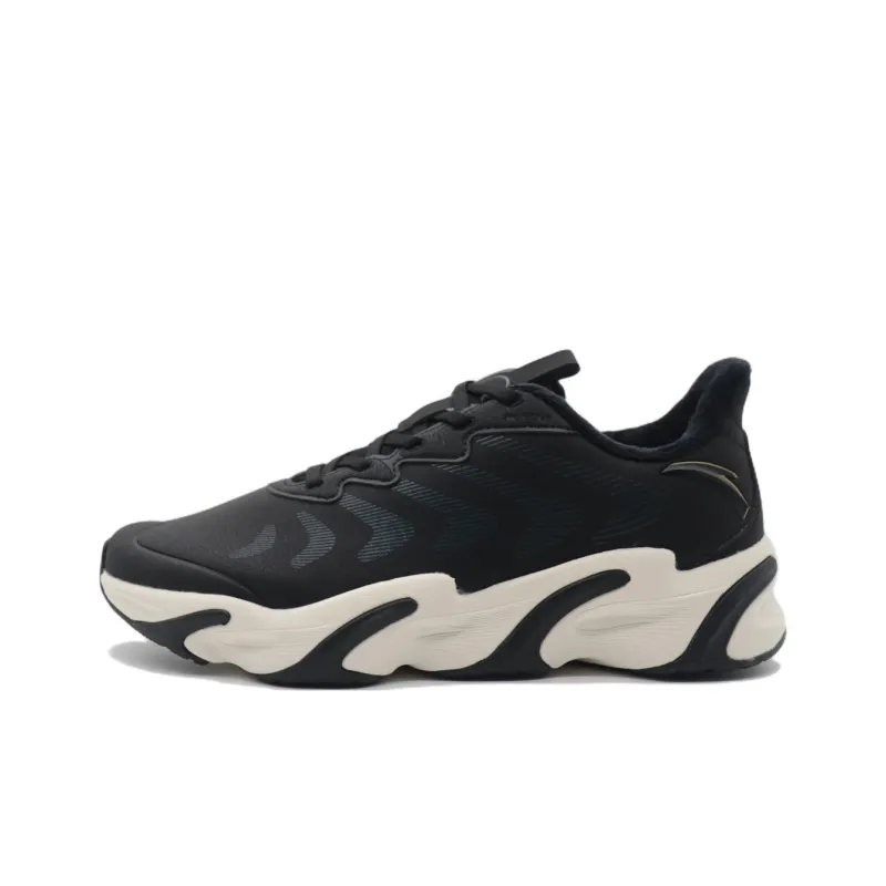Anta Running Collection Cushioning Anti Slip And Wear Resistant Low Top Running Shoes Black White-0