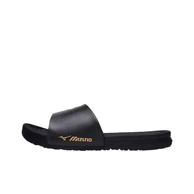 Mizuno Alpha SR4 Slide Slippers Unisex Black Gold-0