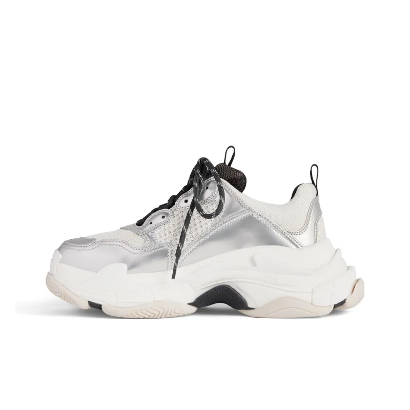Balenciaga Triple S Black White Silver-0