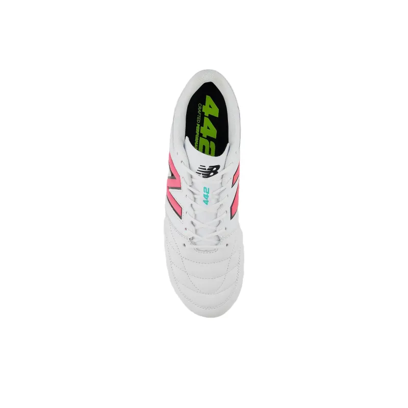 New Balance 442 V2 Team Fg White Hi Lite Neon Pink-2