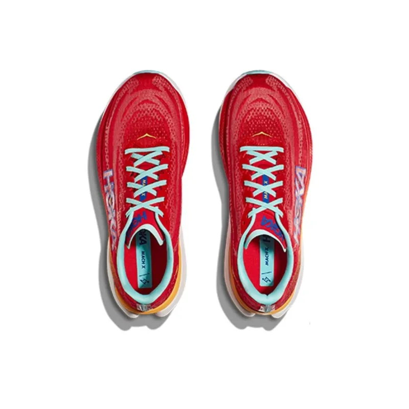 HOKA ONE ONE Mach X Cushioning Breathable Low Top Running Shoes Men's Bright Red-2