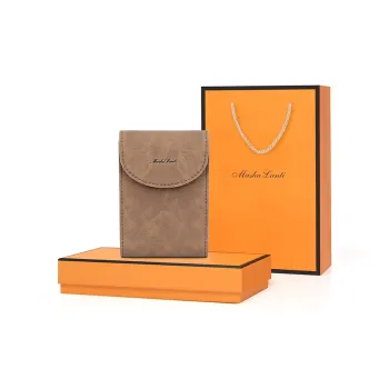 MashaLanti Synthetic Leather Extra Thin Document Wallet Card Holder Men's Coffee/Gray Green