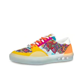 LOUIS VUITTON Ollie Suede Sequin Monogram Sneakers 'Yellow'