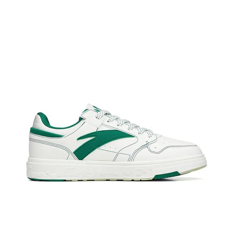 Anta Street Naughty Wear resistant And Lightweight Low Top Skateboard Shoes Women's White Green-1