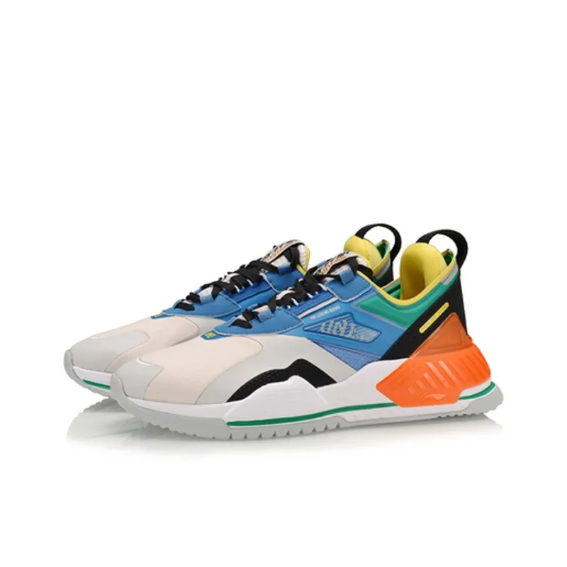 LiNing 001 T2000 Anti Slip And Wear Resistant Lightweight Low Top Sports Casual Shoes Men's Gray Blue Black-2