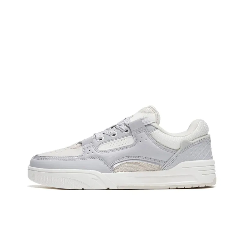 Anta AOJIE Qie Jie Slip-Resistant Cushioning Wear-Resistant Low-Top Skateboard Shoes Men's Gray White-0