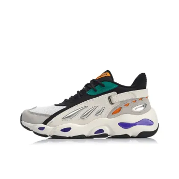 LiNing Butterfly Cushioning Anti Slip And Wear Resistant Low Top Chunky Sneakers Gray Black