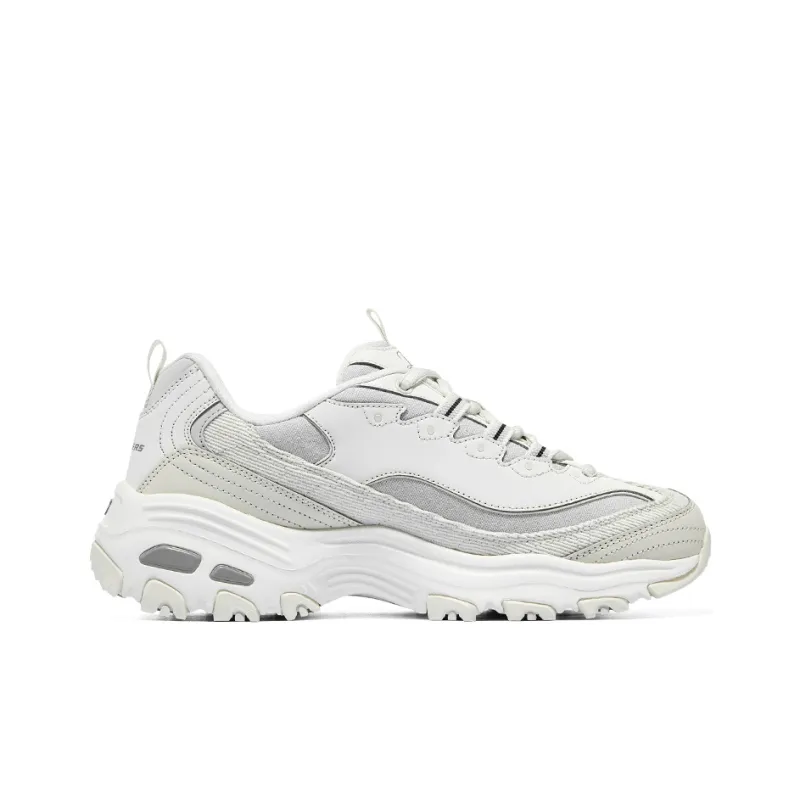 Skechers D'LITES 1.0 Wear resistant And Lightweight Low Top Chunky Sneakers Women's White-1