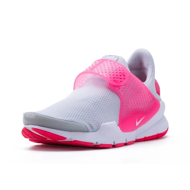 Nike Sock Dart Cushioned Anti-Slip And Wear-Resistant Lightweight Low-Top Casual Shoes GS Gray Pink-1