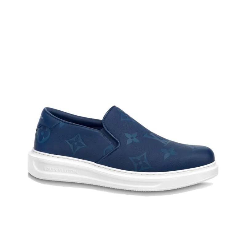 LOUIS VUITTON Beverly Hills Casual Shoes Men's Blue-1
