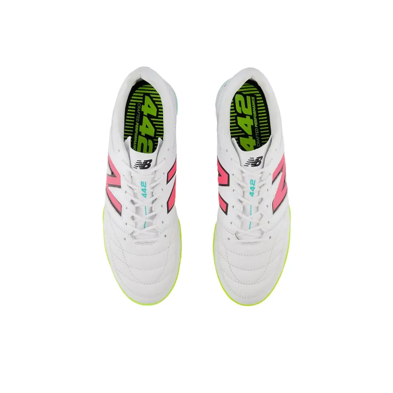 New Balance 442 Pro Indoor V2 White Hi Lite Neon Pink-3