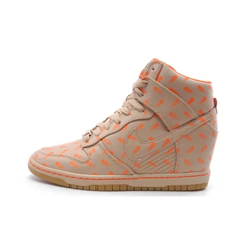 Nike Dunk Skateboard Shoes Women's High-Top Orange