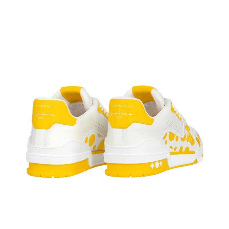 ミルク T.yayoi LOUIS VUITTON X Yayoi Kusama Trainer White Yellow - POIZON