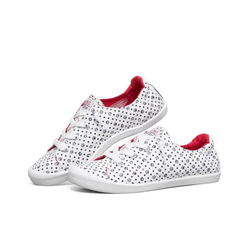 Skechers BEACH BINGO Anti-Slip Wear-Resistant Low-Top Skateboard Shoes Women's White Black-2