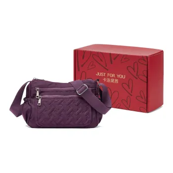 CORALDAISY Fabric Crossbody Handbag, Shoulder Bag Women's Dark Purple