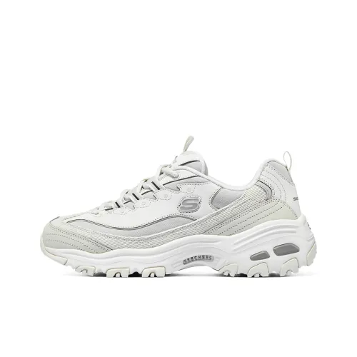 Skechers D'LITES 1.0 Wear resistant And Lightweight Low Top Chunky Sneakers Women's White
